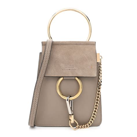 chloe faye bracelet motty gray|CHLOE Suede Calfskin Mini Faye Bracelet Bag Motty Grey .